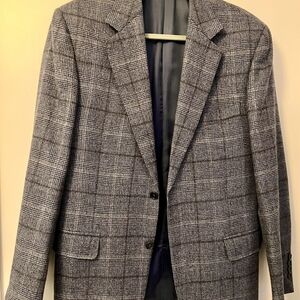 Canali Charcoal Checkered Blazer